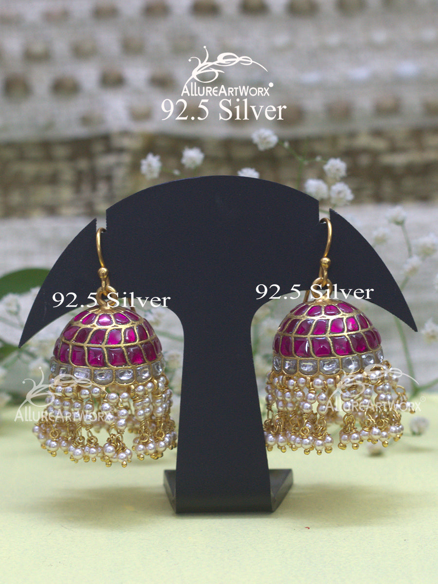 Gracious Silver Jhumkas